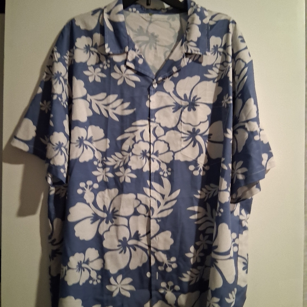 Udarnik Blue and White Floral Men's Shirt